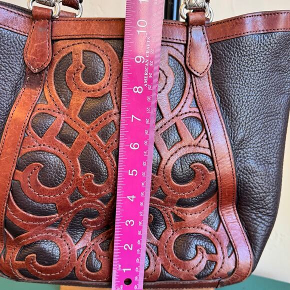 Brighton Brown Leather Purse – 10"x14", Silver Accents, Well Loved - Picture 8 of 8